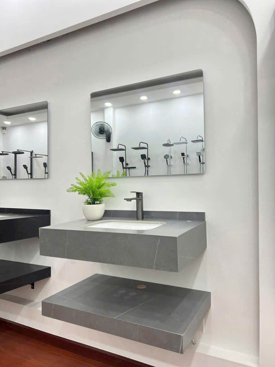 Tủ lavabo bàn đá DX830 xám