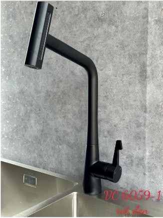 Vòi chén 4 chế độ rút đen 6059 - 1