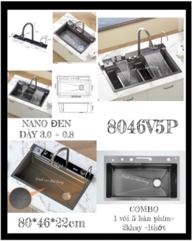 Chậu 8046V5P NANO ĐEN