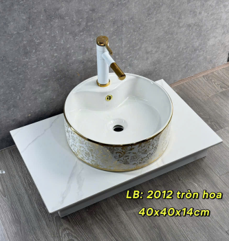 Lavabo 2012 tròn hoa F16