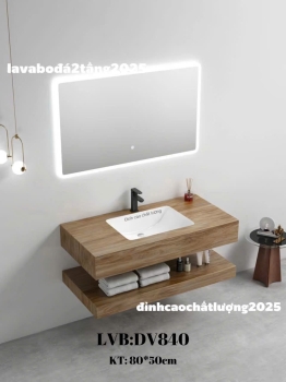 Tủ lavabo bàn đá DV840 vàng