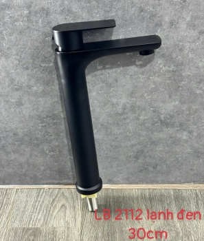 Vòi lavabo lạnh đen 2112